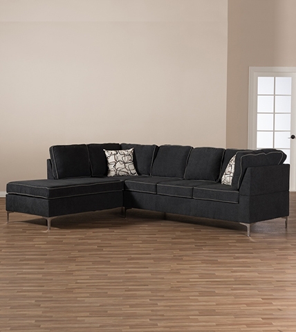 Sofa Corner Zaka Black Nhung SFG10